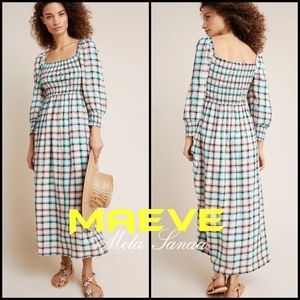 Anthropologie MAEVE Cerie Smocked Midi Dress